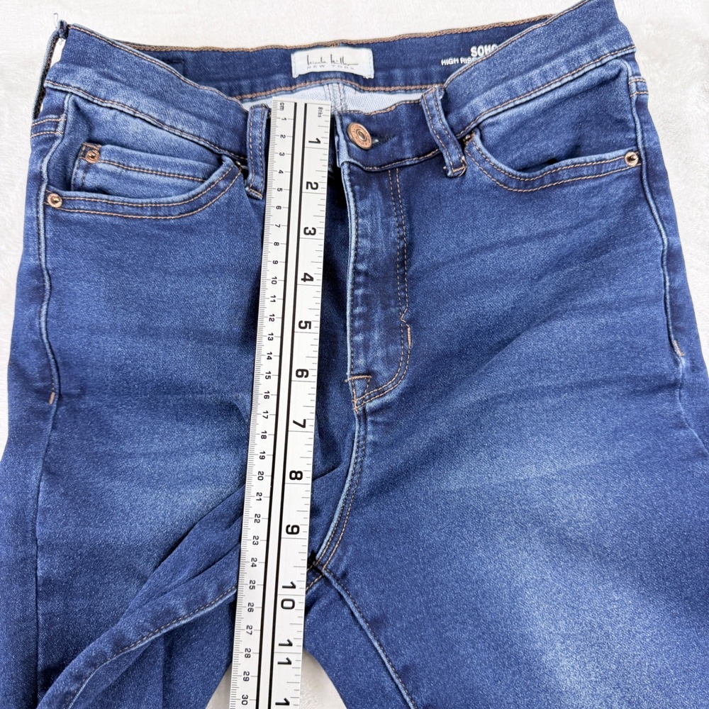Nicole Miller Jeans Soho High Rise Ankle Skinny Dark Wash Raw Hem Size 6 - Picture 7 of 10